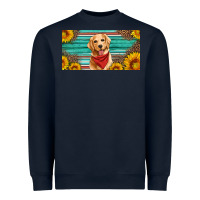 Navy golden retriever license plate Heavyweight Sweatshirt - Artiststas