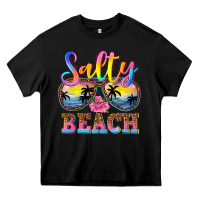 Black Salty beach Heavy Core Tee - NancyCooperArtShop