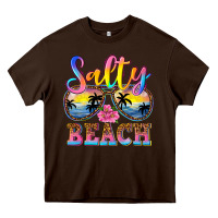 Chocolate Brown Salty beach Heavy Core Tee - NancyCooperArtShop