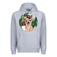 Heather Grey Chihuahua And Farm Premium Hoodie - RanaPortraitStore