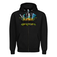 Black customize nail tools with sunflower preview Zipper Hoodie - BarkalooDesign