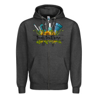 Charcoal Heather customize nail tools with sunflower preview Zipper Hoodie - BarkalooDesign