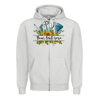 Dove Grey customize nail tools with sunflower preview Zipper Hoodie - BarkalooDesign