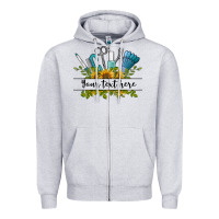 Heather Grey customize nail tools with sunflower preview Zipper Hoodie - BarkalooDesign
