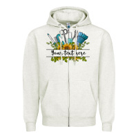 Oatmeal Heather customize nail tools with sunflower preview Zipper Hoodie - BarkalooDesign