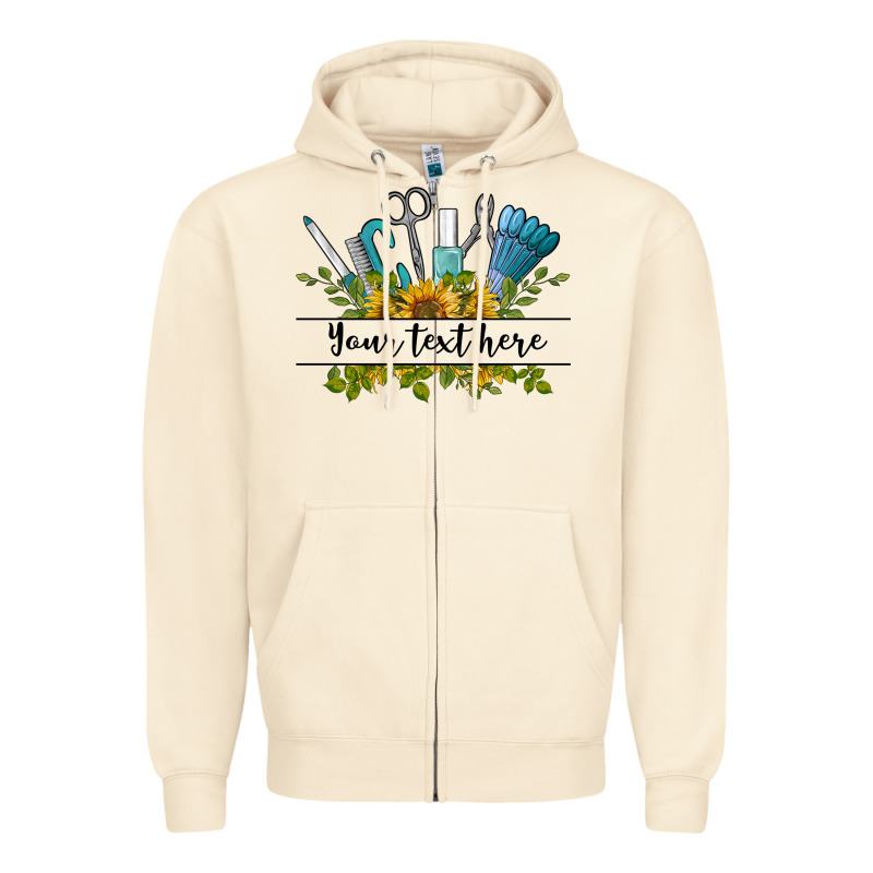 Customize Nail Tools With Sunflower Preview Zipper Hoodie by BarkalooDesign | Teevron