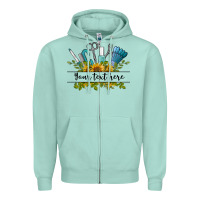 Seafoam customize nail tools with sunflower preview Zipper Hoodie - BarkalooDesign