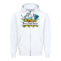 White customize nail tools with sunflower preview Zipper Hoodie - BarkalooDesign