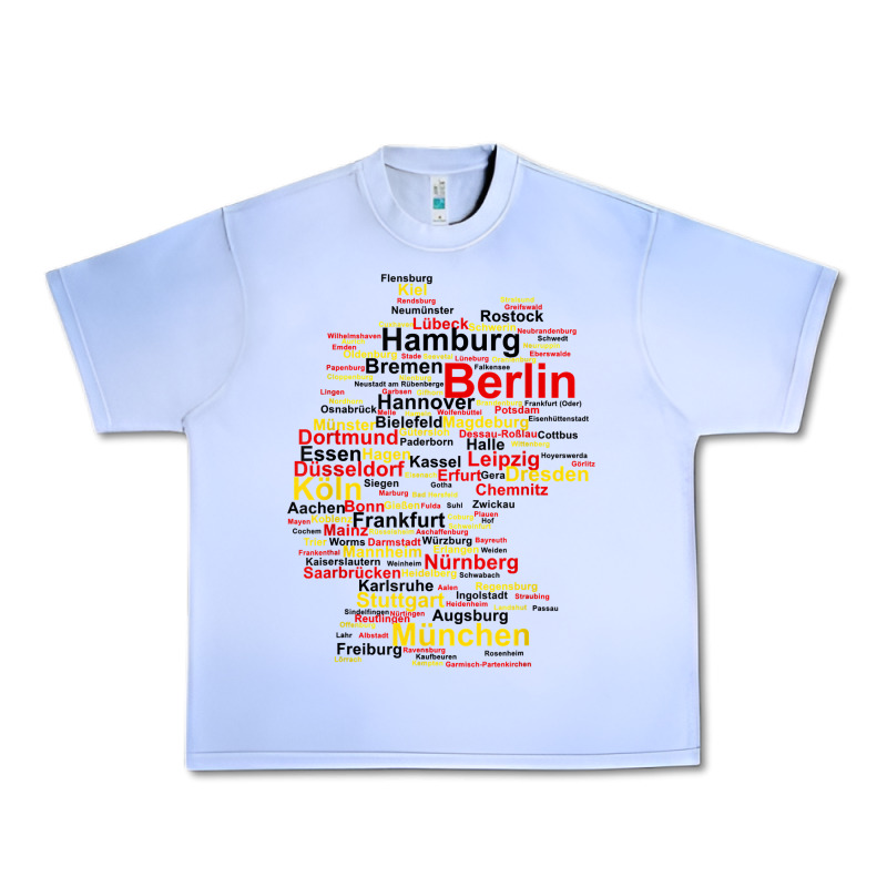Germany Map Silhouette Towns Cities Flag Berlin Travel T Shirt Urban Heavy Tee by maiPhamDesign | Teevron
