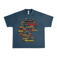 Midnight Navy germany map silhouette towns cities flag berlin travel t shirt Urban Heavy Tee - maiPhamDesign