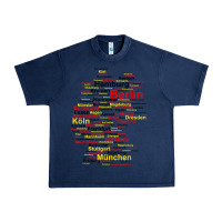Navy germany map silhouette towns cities flag berlin travel t shirt Urban Heavy Tee - maiPhamDesign