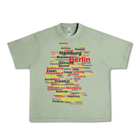 Oil Green germany map silhouette towns cities flag berlin travel t shirt Urban Heavy Tee - maiPhamDesign