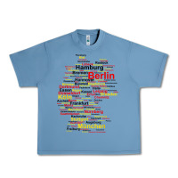 Pebble Blue germany map silhouette towns cities flag berlin travel t shirt Urban Heavy Tee - maiPhamDesign