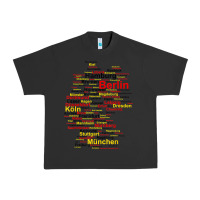 Pigment Black germany map silhouette towns cities flag berlin travel t shirt Urban Heavy Tee - maiPhamDesign