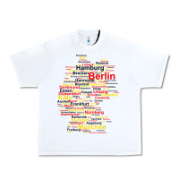 White germany map silhouette towns cities flag berlin travel t shirt Urban Heavy Tee - maiPhamDesign