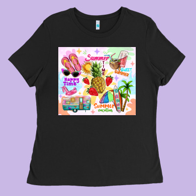 Summer Beach Ladies Tee Designed By Tumblerdesignbyshophia