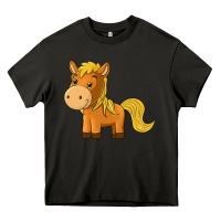 Asphalt cute horse Heavy Core Tee - texasbilliewilder