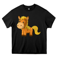 Black cute horse Heavy Core Tee - texasbilliewilder