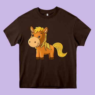 Cute Horse Heavy Core Tee Designed By Texasbilliewilder