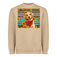Mushroom golden retriever with sunflowers Heavyweight Sweatshirt - Artiststas