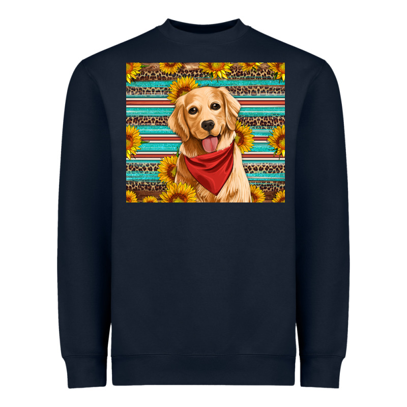 Golden Retriever With Sunflowers Heavyweight Sweatshirt by Artiststas | Teevron