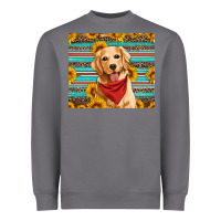 Storm golden retriever with sunflowers Heavyweight Sweatshirt - Artiststas
