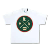 White Classic Minnesota Hockey MN Outline Pullover Hoodie Urban Heavy Tee - maiPhamDesign