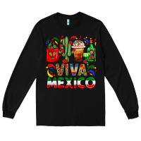 Black Viva Mexico Coffee Cups With Cactus And Tequila Long Sleeve Tee - FaDigitalArtStudio