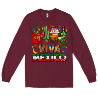 Burgundy Viva Mexico Coffee Cups With Cactus And Tequila Long Sleeve Tee - FaDigitalArtStudio