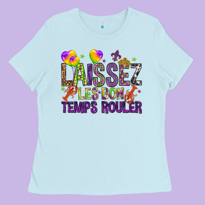 Loissez Les Bon Temps Rouler With Balloon Ladies Tee Designed By Howdyjamesfarm