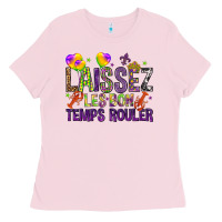 Bubblegum Pink Loissez les bon temps rouler with balloon Ladies Tee - HowdyJamesFarm