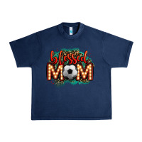 Navy blessed soccer mom lightbulb letters Urban Heavy Tee - OliviaCreatesArt