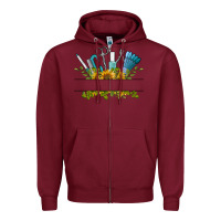 Burgundy customize nail tools with sunflower Zipper Hoodie - BarkalooDesign