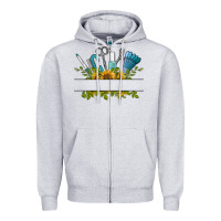 Heather Grey customize nail tools with sunflower Zipper Hoodie - BarkalooDesign