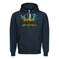 Navy customize nail tools with sunflower Zipper Hoodie - BarkalooDesign