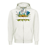 Oatmeal Heather customize nail tools with sunflower Zipper Hoodie - BarkalooDesign