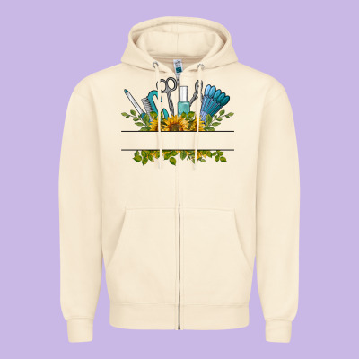 Customize Nail Tools With Sunflower Zipper Hoodie Designed By Barkaloodesign