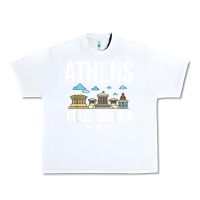 White Athens Greece City Trip Skyline Map Travel Urban Heavy Tee - maiPhamDesign
