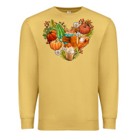 Antique Gold pumpkin and latte with fall Premium Sweatshirt - AdoDesignShop