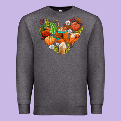 Pumpkin And Latte With Fall Premium Sweatshirt Designed By Adodesignshop