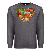 Charcoal Heather pumpkin and latte with fall Premium Sweatshirt - AdoDesignShop