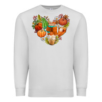 Dove Grey pumpkin and latte with fall Premium Sweatshirt - AdoDesignShop