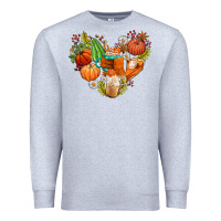 Heather Grey pumpkin and latte with fall Premium Sweatshirt - AdoDesignShop