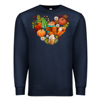 Navy pumpkin and latte with fall Premium Sweatshirt - AdoDesignShop