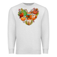Oatmeal Heather pumpkin and latte with fall Premium Sweatshirt - AdoDesignShop