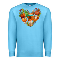 Ocean Blue pumpkin and latte with fall Premium Sweatshirt - AdoDesignShop