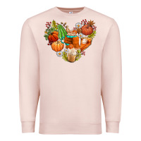 Pale Pink pumpkin and latte with fall Premium Sweatshirt - AdoDesignShop