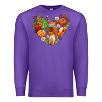 Purple pumpkin and latte with fall Premium Sweatshirt - AdoDesignShop