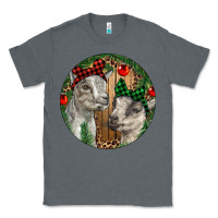 Charcoal Heather Baby Goats Christmas Classic Tee - RanaPortraitStore