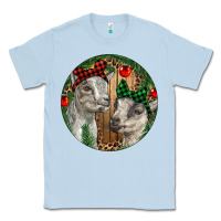 Dusty Blue Baby Goats Christmas Classic Tee - RanaPortraitStore